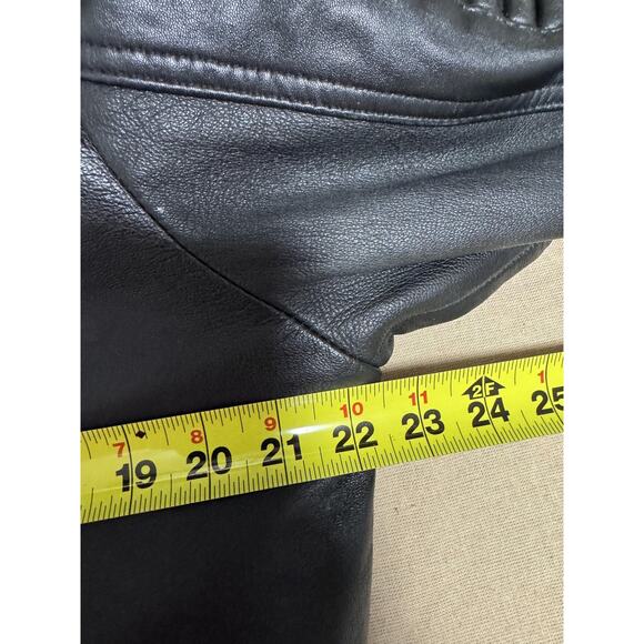 IK Leather Jacket Mens Large Black Biker Moto Asymmetrical Zip Quilted Ribbed - Picture 11 of 16